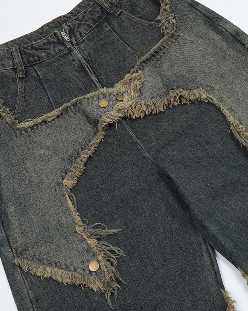Star Jeans Y2K: Retro 90s Grunge Summer Outfit - Perfect for Y2K Parties, Clubbing, and Beach Days