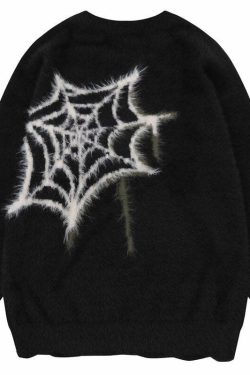 Star Venom Knit Sweater - Y2K Grunge, 90s Fashion, Retro Style, Pastel Goth, Y2K Summer Out