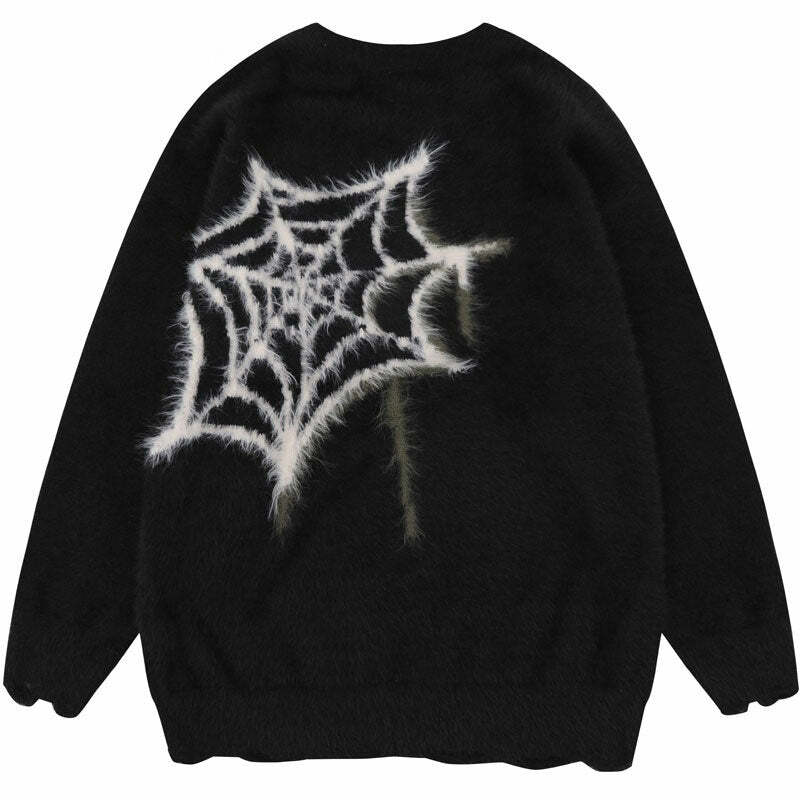 Star Venom Knit Sweater - Y2K Grunge, 90s Fashion, Retro Style, Pastel Goth, Y2K Summer Out