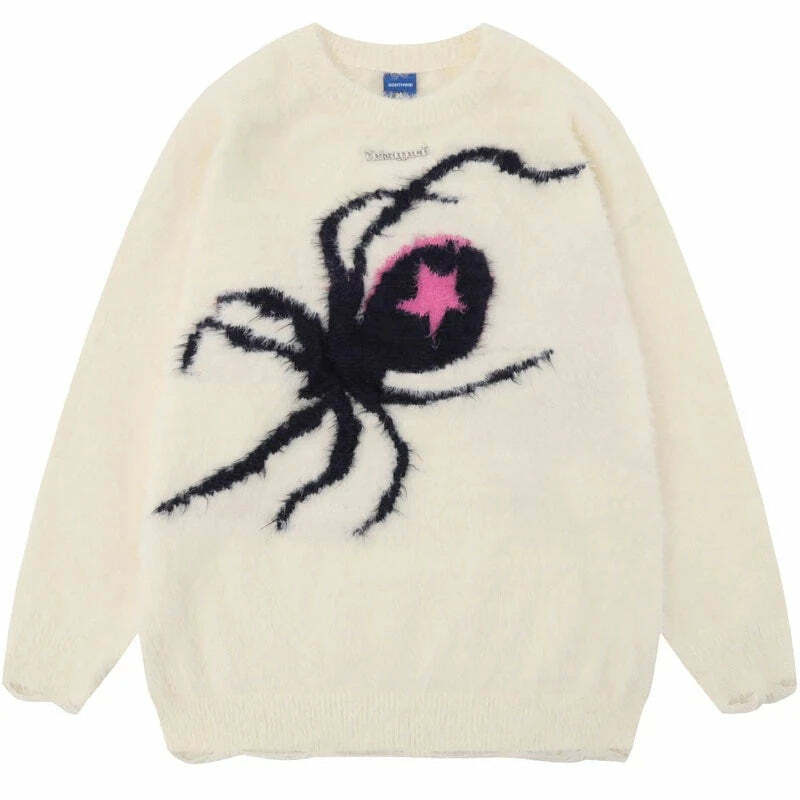 Star Venom Knit Sweater - Y2K Grunge, 90s Fashion, Retro Style, Pastel Goth, Y2K Summer Out