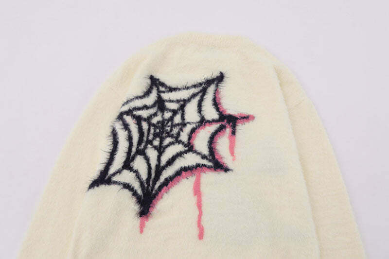 Star Venom Knit Sweater - Y2K Grunge, 90s Fashion, Retro Style, Pastel Goth, Y2K Summer Out