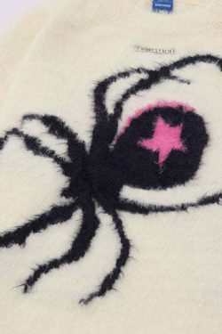 Star Venom Knit Sweater - Y2K Grunge, 90s Fashion, Retro Style, Pastel Goth, Y2K Summer Out