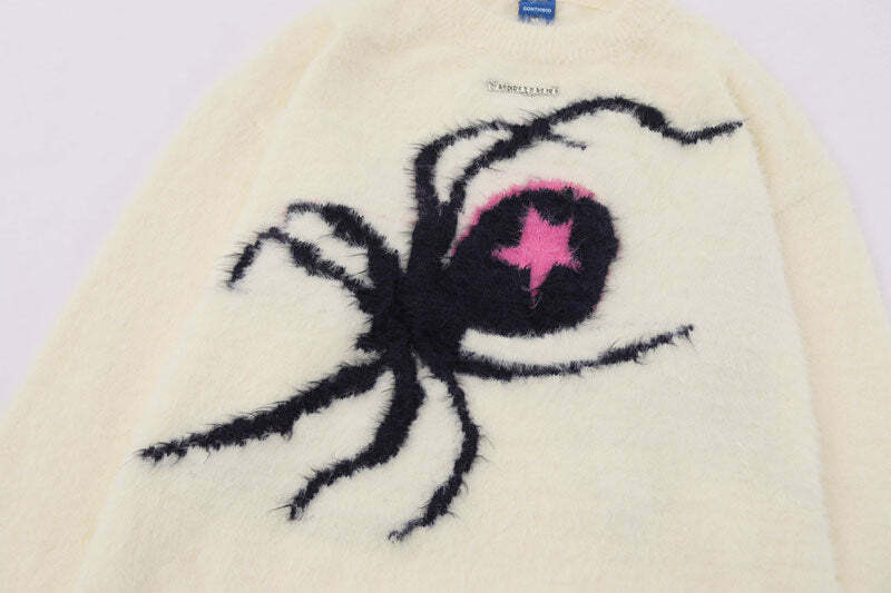 Star Venom Knit Sweater - Y2K Grunge, 90s Fashion, Retro Style, Pastel Goth, Y2K Summer Out