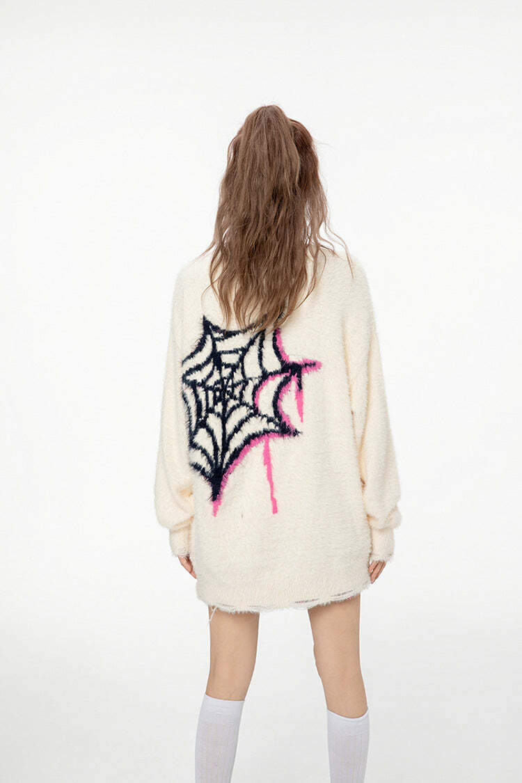 Star Venom Knit Sweater - Y2K Grunge, 90s Fashion, Retro Style, Pastel Goth, Y2K Summer Out