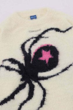 Star Venom Knit Sweater - Y2K Grunge, 90s Fashion, Retro Style, Pastel Goth, Y2K Summer Out