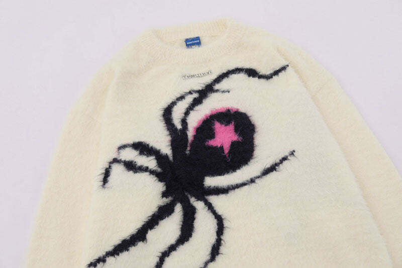 Star Venom Knit Sweater - Y2K Grunge, 90s Fashion, Retro Style, Pastel Goth, Y2K Summer Out