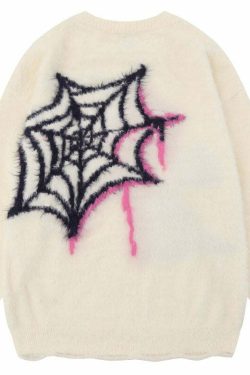 Star Venom Knit Sweater - Y2K Grunge, 90s Fashion, Retro Style, Pastel Goth, Y2K Summer Out