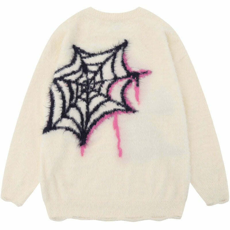 Star Venom Knit Sweater - Y2K Grunge, 90s Fashion, Retro Style, Pastel Goth, Y2K Summer Out