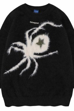 Star Venom Knit Sweater - Y2K Grunge, 90s Fashion, Retro Style, Pastel Goth, Y2K Summer Out