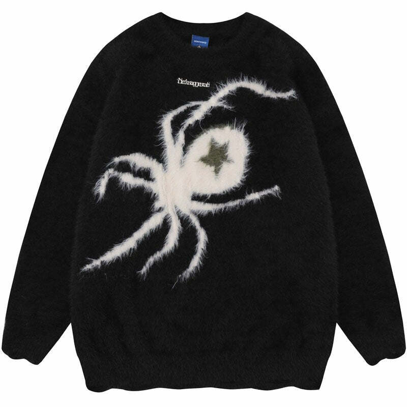 Star Venom Knit Sweater - Y2K Grunge, 90s Fashion, Retro Style, Pastel Goth, Y2K Summer Out