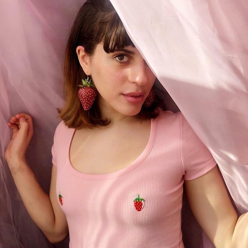 Strawberry Crop Top - Y2K Summer Outfit, 90s Fashion, Grunge, Retro Style, Y2K Party & Club Out