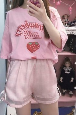 Strawberry Milk Shirt - Y2K Summer Grunge Top, 90s Retro Fashion, Pastel Goth, Y2K Party Outfit