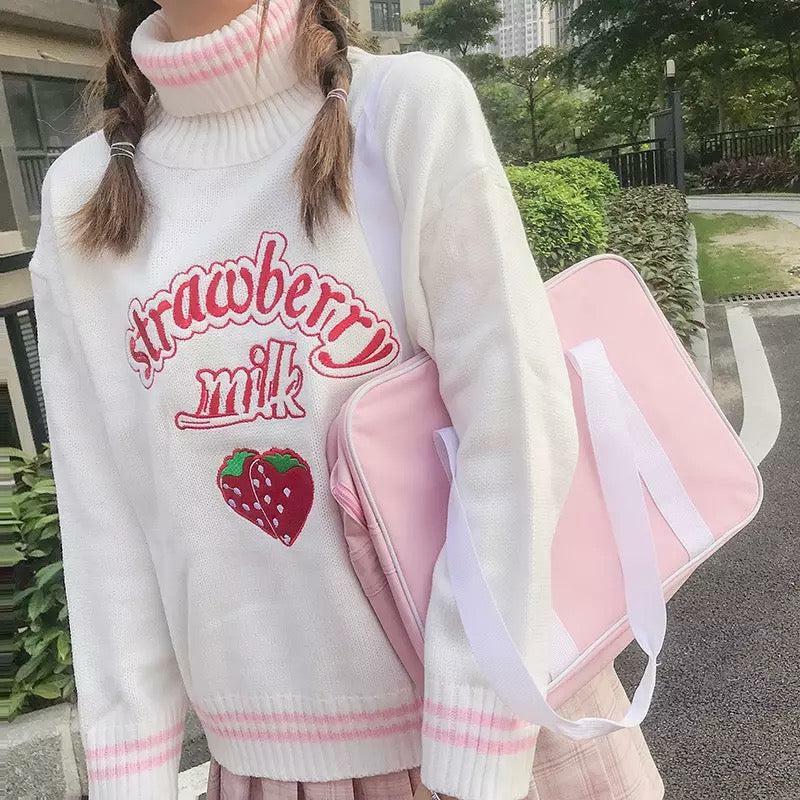 Strawberry Milk Sweatshirt - Y2K Summer, 90s Grunge, Retro Style, Pastel Goth, Y2K Popstar