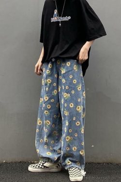 Sunflower Jeans - Y2K Summer Grunge Outfit, 90s Retro Fashion, Y2K Popstar & Club Style