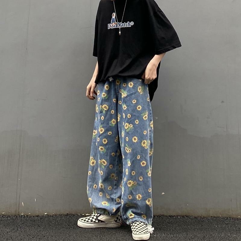 Sunflower Jeans - Y2K Summer Grunge Outfit, 90s Retro Fashion, Y2K Popstar & Club Style