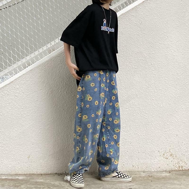 Sunflower Jeans - Y2K Summer Grunge Outfit, 90s Retro Fashion, Y2K Popstar & Club Style