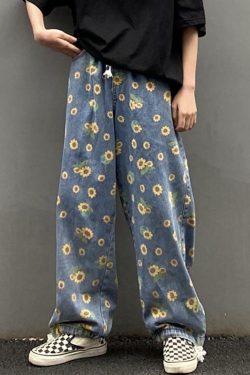 Sunflower Jeans - Y2K Summer Grunge Outfit, 90s Retro Fashion, Y2K Popstar & Club Style