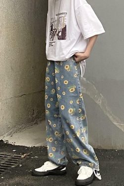 Sunflower Jeans - Y2K Summer Grunge Outfit, 90s Retro Fashion, Y2K Popstar & Club Style