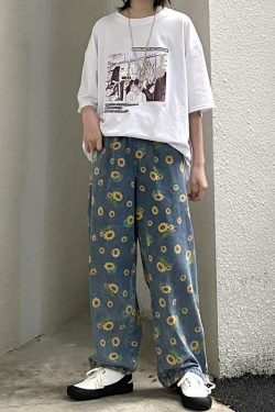 Sunflower Jeans - Y2K Summer Grunge Outfit, 90s Retro Fashion, Y2K Popstar & Club Style