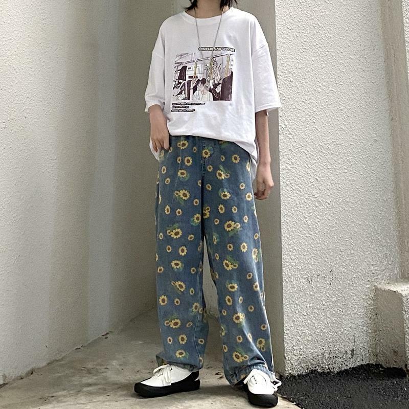 Sunflower Jeans - Y2K Summer Grunge Outfit, 90s Retro Fashion, Y2K Popstar & Club Style