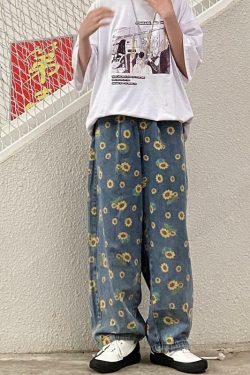 Sunflower Jeans - Y2K Summer Grunge Outfit, 90s Retro Fashion, Y2K Popstar & Club Style