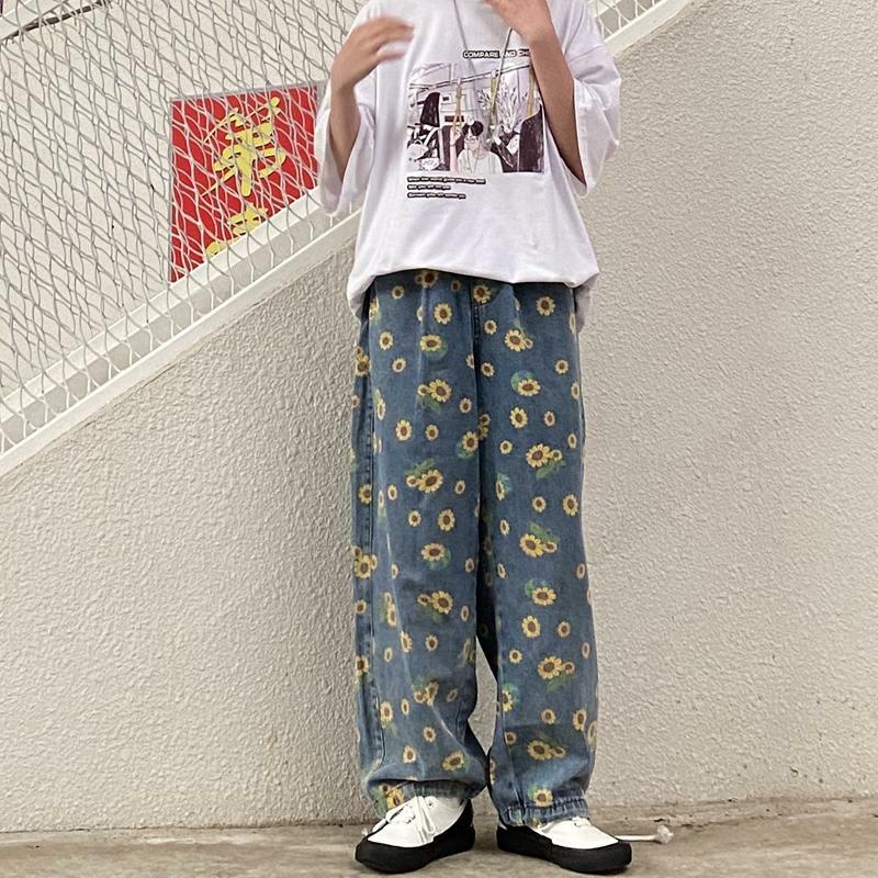 Sunflower Jeans - Y2K Summer Grunge Outfit, 90s Retro Fashion, Y2K Popstar & Club Style