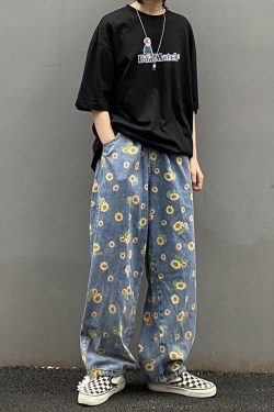 Sunflower Jeans - Y2K Summer Grunge Outfit, 90s Retro Fashion, Y2K Popstar & Club Style