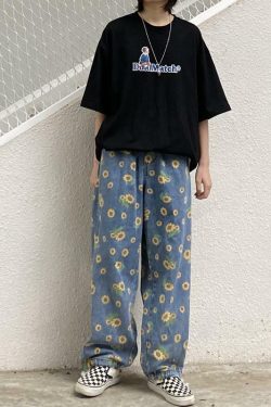 Sunflower Jeans - Y2K Summer Grunge Outfit, 90s Retro Fashion, Y2K Popstar & Club Style
