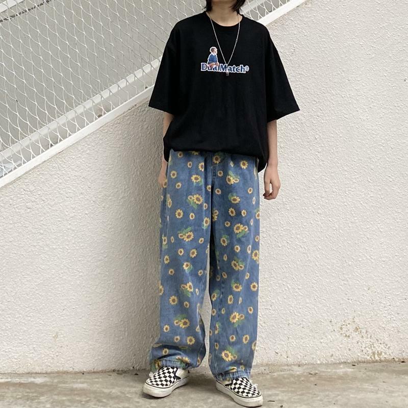 Sunflower Jeans - Y2K Summer Grunge Outfit, 90s Retro Fashion, Y2K Popstar & Club Style