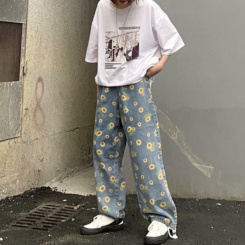 Sunflower Jeans - Y2K Summer Grunge Outfit, 90s Retro Fashion, Y2K Popstar & Club Style