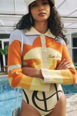 Sunny Vintage Cardigan - Y2K Summer & 90s Grunge Outfit, Retro Y2K Fashion for Women