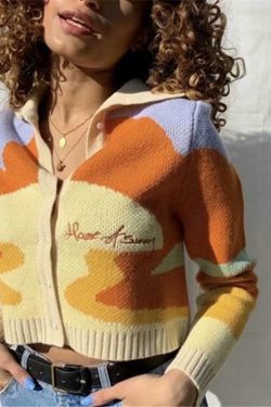 Sunny Vintage Cardigan - Y2K Summer & 90s Grunge Outfit, Retro Y2K Fashion for Women