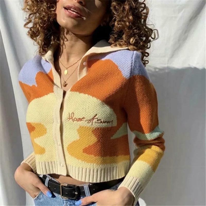Sunny Vintage Cardigan - Y2K Summer & 90s Grunge Outfit, Retro Y2K Fashion for Women