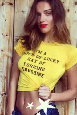 Sunshine Letter Print T-Shirt - Y2K Summer, 90s Grunge, Retro, Pastel Goth, Y2K Club Outfit