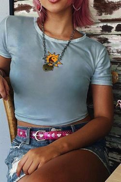 Sunshine Smile Crop Top - Y2K Summer, 90s Grunge, Retro, Pastel Goth, Y2K Party Outfits