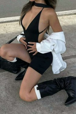 Sury Sleeveless Romper - Y2K Summer Outfit, 90s Fashion, Grunge, Retro Style, Y2K Party Look