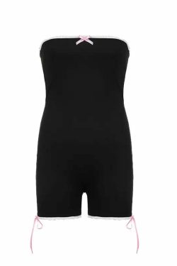 Sury Strapless Romper - Y2K Summer Outfit, 90s Grunge Fashion, Retro Style, Y2K Party Look