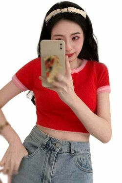 Sweet Cherry Soft Crop Top - Y2K Summer, 90s Grunge, Retro, Pastel Goth, Y2K Party Outfit