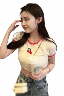 Sweet Cherry Soft Crop Top - Y2K Summer, 90s Grunge, Retro, Pastel Goth, Y2K Party Outfit