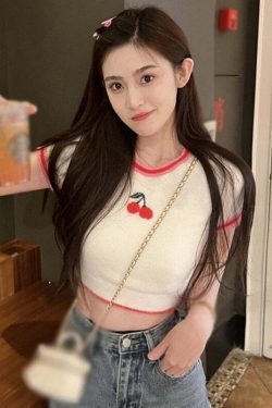 Sweet Cherry Soft Crop Top - Y2K Summer, 90s Grunge, Retro, Pastel Goth, Y2K Party Outfit
