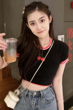 Sweet Cherry Soft Crop Top - Y2K Summer, 90s Grunge, Retro, Pastel Goth, Y2K Party Outfit