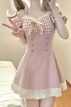Sweet Doll Mini Gingham Dress - Y2K Summer, 90s Fashion, Grunge, Retro, Pastel Goth Outfits