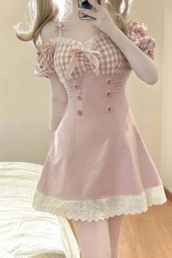 Sweet Doll Mini Gingham Dress - Y2K Summer, 90s Fashion, Grunge, Retro, Pastel Goth Outfits