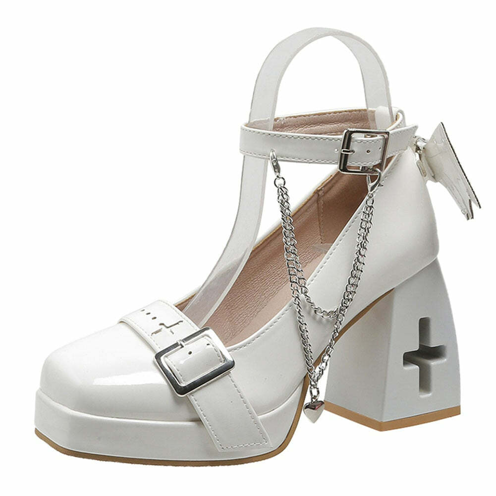 Sweet Gothic Lolita Vampire Mary Janes - Y2K Grunge, 90s Fashion, Retro Style, Pastel Goth Shoes