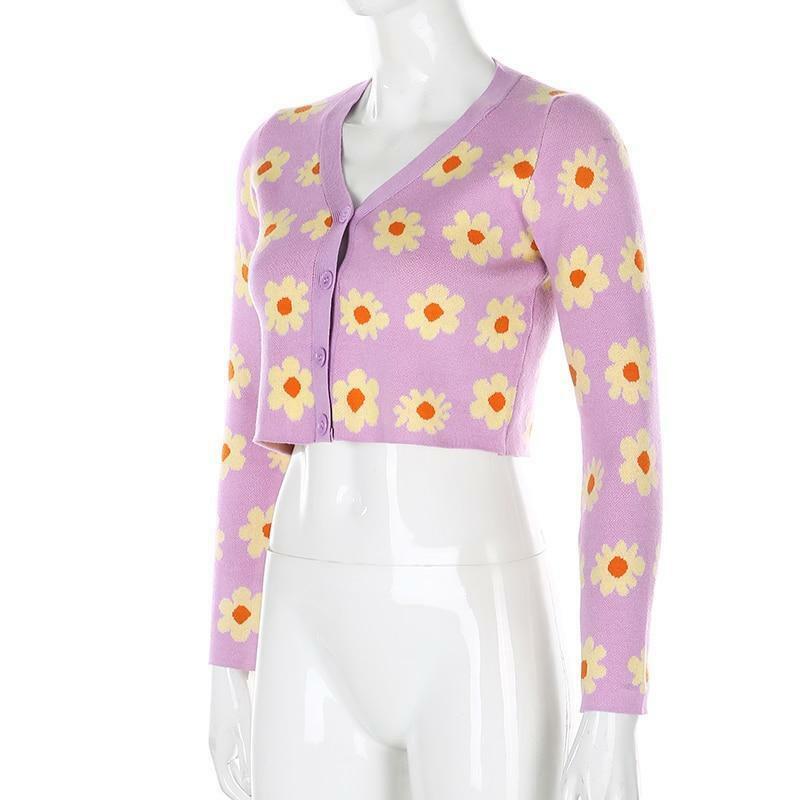 Sweet Lilac Sweater - Y2K Summer & 90s Grunge Fashion, Retro Pastel Goth, Y2K Party Outfit
