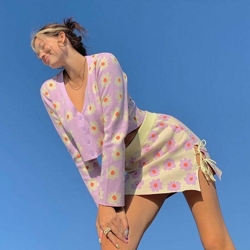 Sweet Lilac Sweater - Y2K Summer & 90s Grunge Fashion, Retro Pastel Goth, Y2K Party Outfit