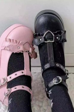 Sweet Lolita Pink Platform Mary Janes - Y2K Summer, 90s Grunge, Retro Goth, Y2K Party Outfits