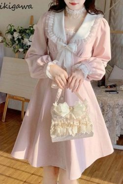 Sweet Lolita Pink Pretty Dress - Y2K Summer, 90s Fashion, Grunge, Retro, Pastel Goth, Y2K Out