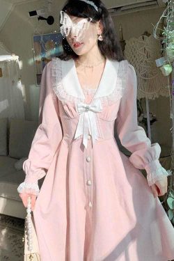 Sweet Lolita Pink Pretty Dress - Y2K Summer, 90s Fashion, Grunge, Retro, Pastel Goth, Y2K Out