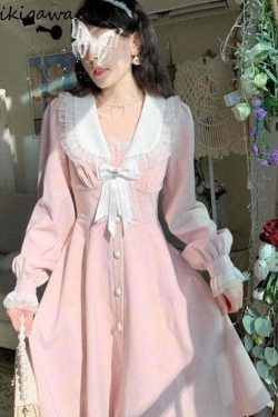 Sweet Lolita Pink Pretty Dress - Y2K Summer, 90s Fashion, Grunge, Retro, Pastel Goth, Y2K Out